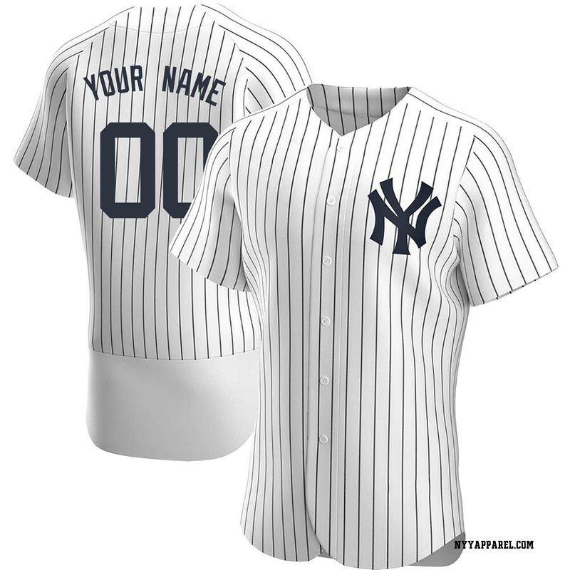 Authentic Custom Men's New York Yankees White Home Jersey