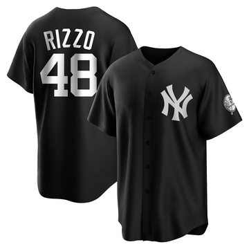 Replica Anthony Rizzo Men's New York Yankees White Black/ Jersey
