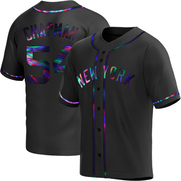 Replica Aroldis Chapman Men's New York Yankees Black Holographic Alternate Jersey