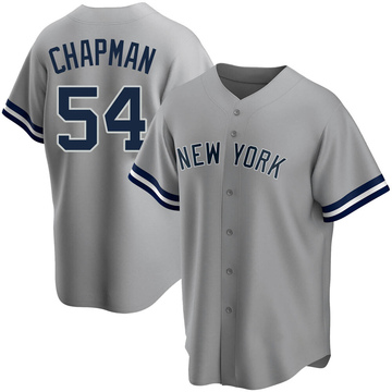 Replica Aroldis Chapman Men's New York Yankees Gray Road Name Jersey