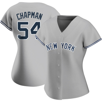 Replica Aroldis Chapman Women's New York Yankees Gray Road Name Jersey