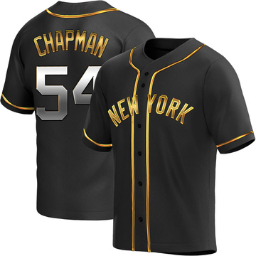 Replica Aroldis Chapman Youth New York Yankees Black Golden Alternate Jersey