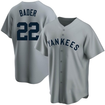 Replica Harrison Bader Youth New York Yankees Gray Road Cooperstown Collection Jersey