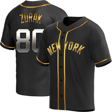 Replica Kyle Zurak Men's New York Yankees Black Golden Alternate Jersey