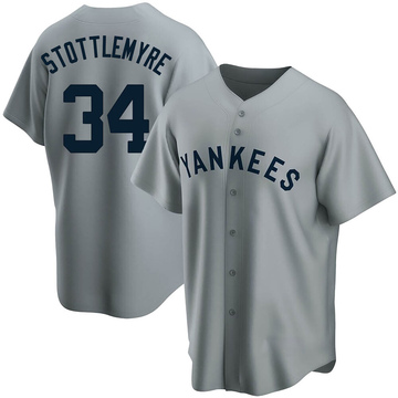 Replica Mel Stottlemyre Men's New York Yankees Gray Road Cooperstown Collection Jersey