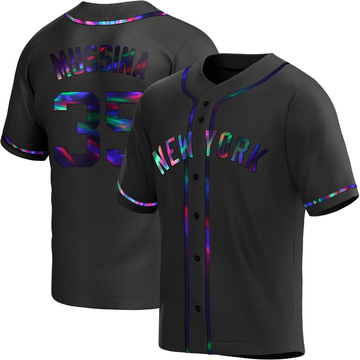 Replica Mike Mussina Men's New York Yankees Black Holographic Alternate Jersey